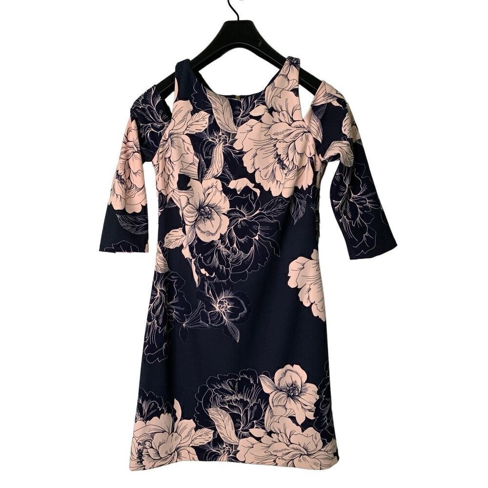 Eliza J floral dress navy women's size 8 NEW NWT